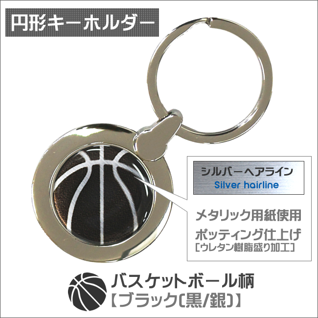 円形キーホルダー　バスケットボール柄　仕様・サイズ