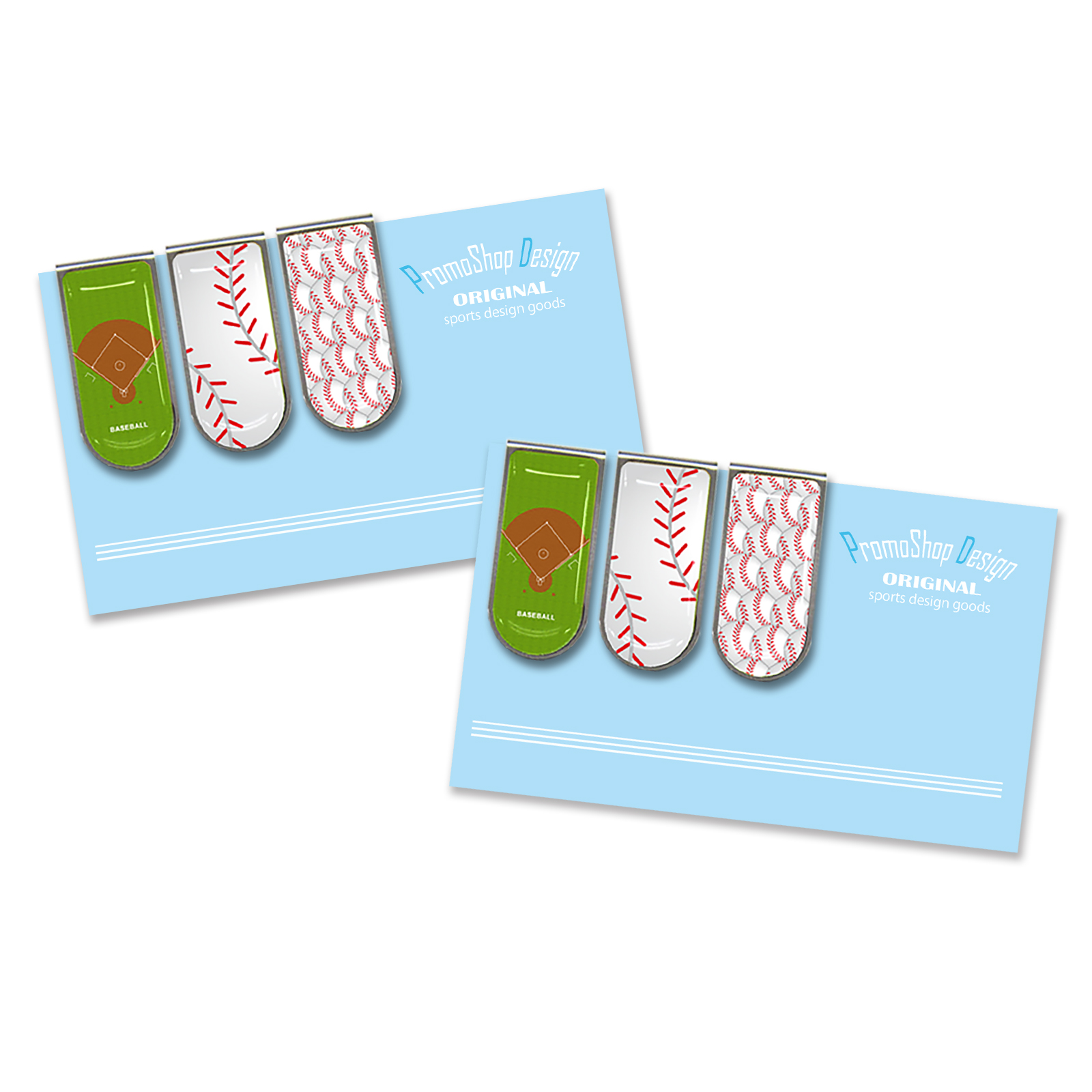 アートクリップ野球柄(グラウンド・ボール柄大小)別柄3個×2セット