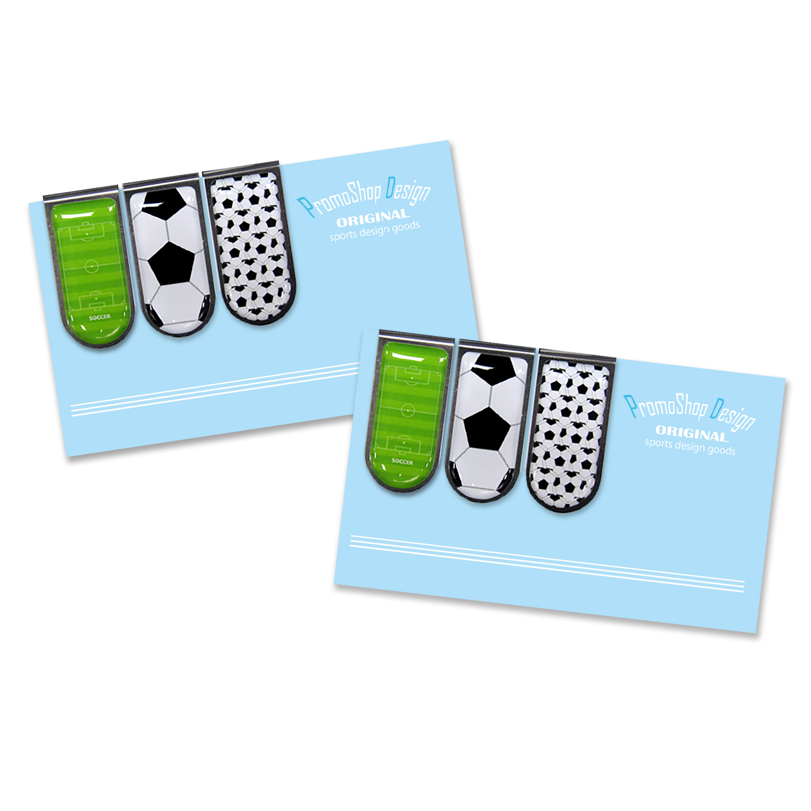 アートクリップサッカー別柄3個×2セット