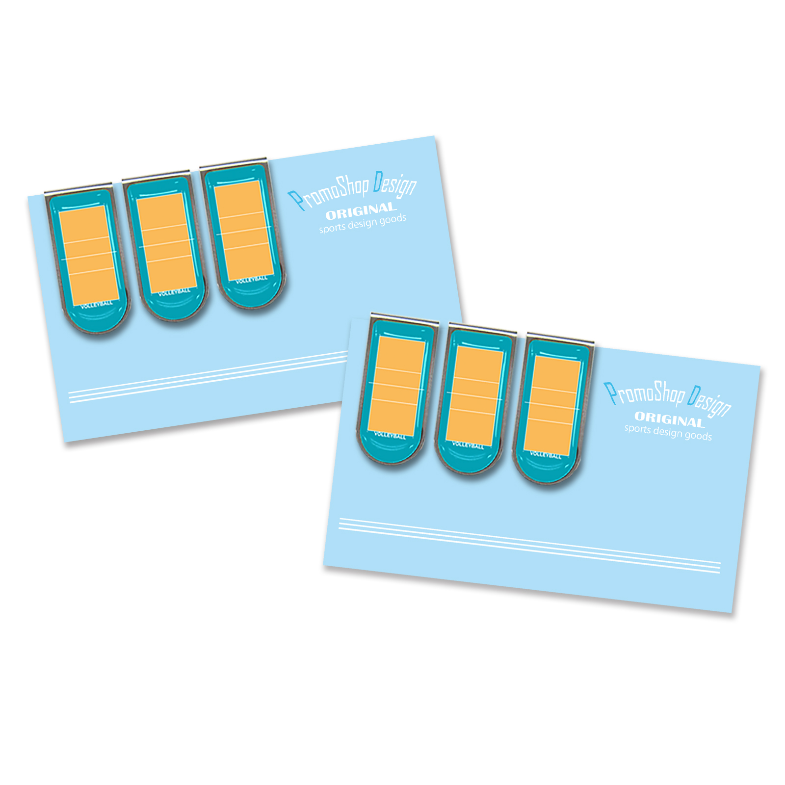 アートクリップバレーボールコート柄3個×2セット