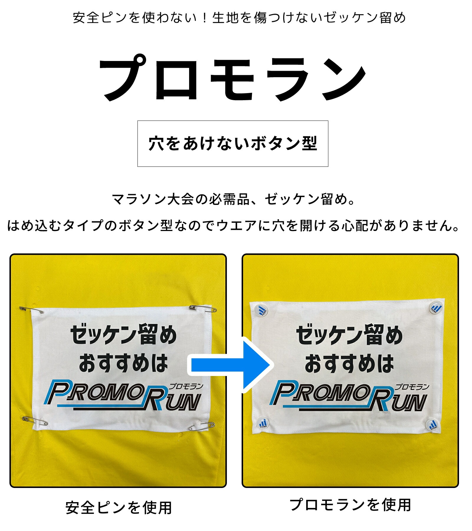 ゼッケン留め　プロモラン