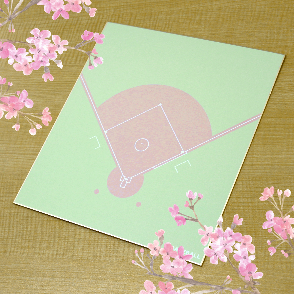 コート柄色紙　野球 記念品画像