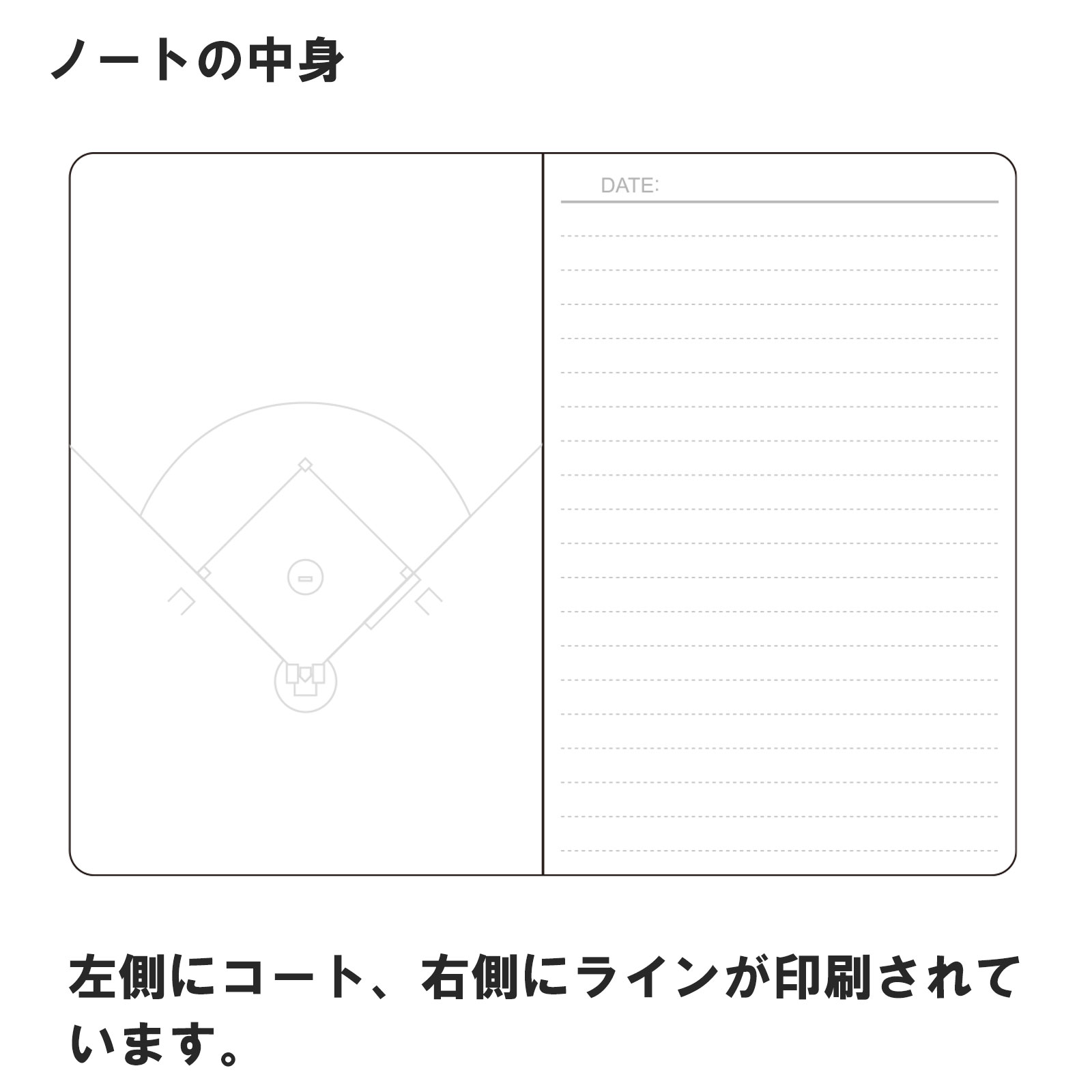 作戦ノート　野球柄　平とじタイプ