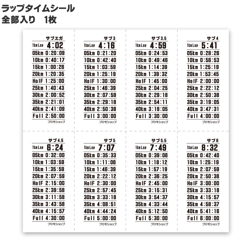 ラップタイムシール　サブエガ