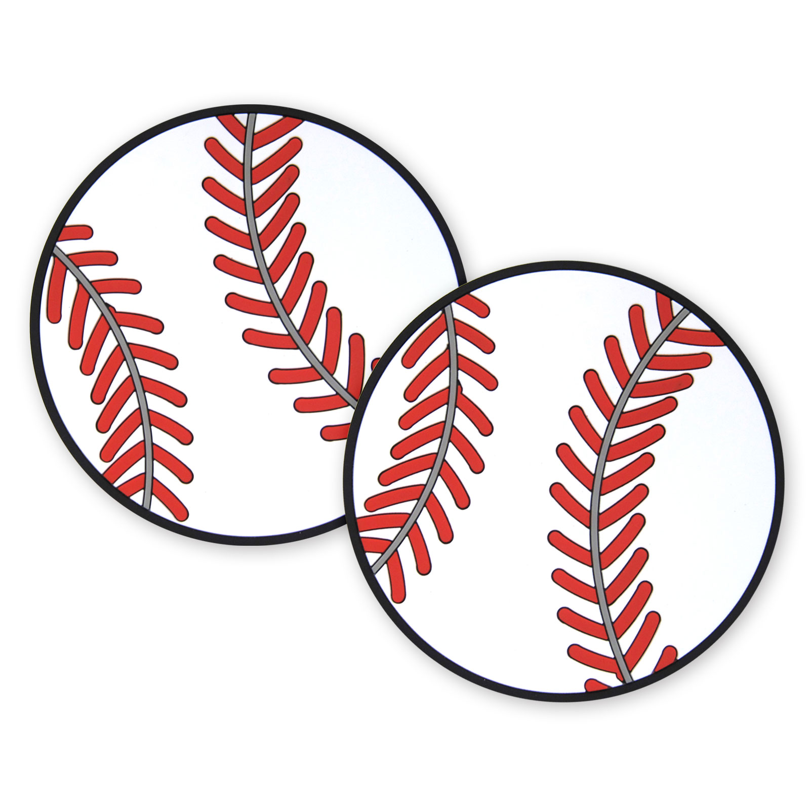 ラバーコースター2個セット野球ボール柄