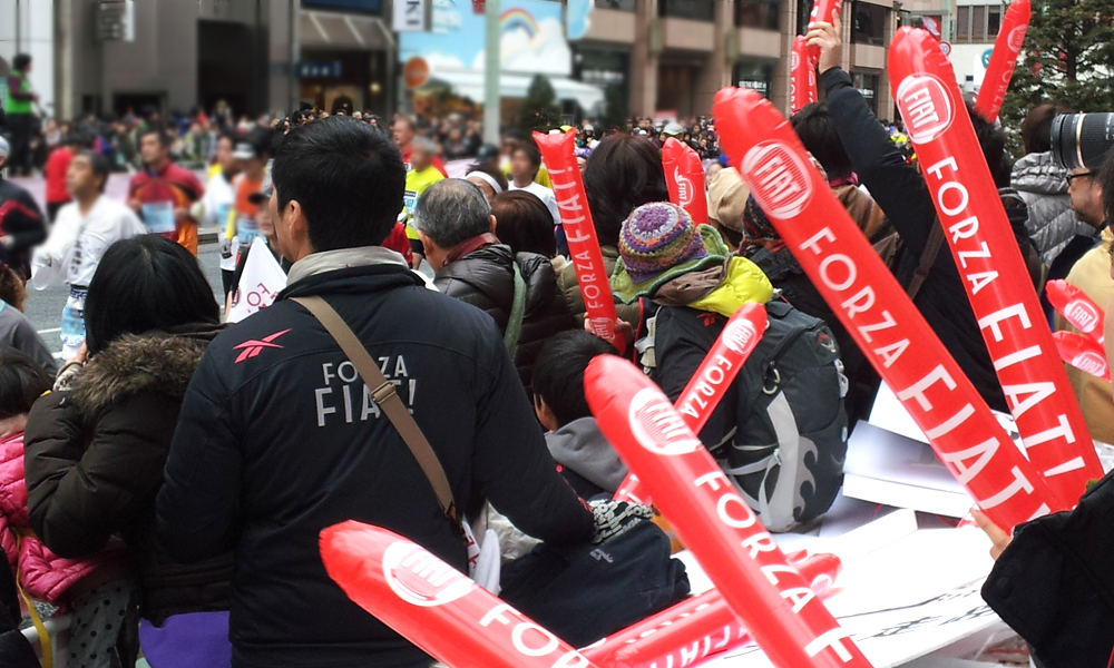 スティックバルーン　使用例　マラソン