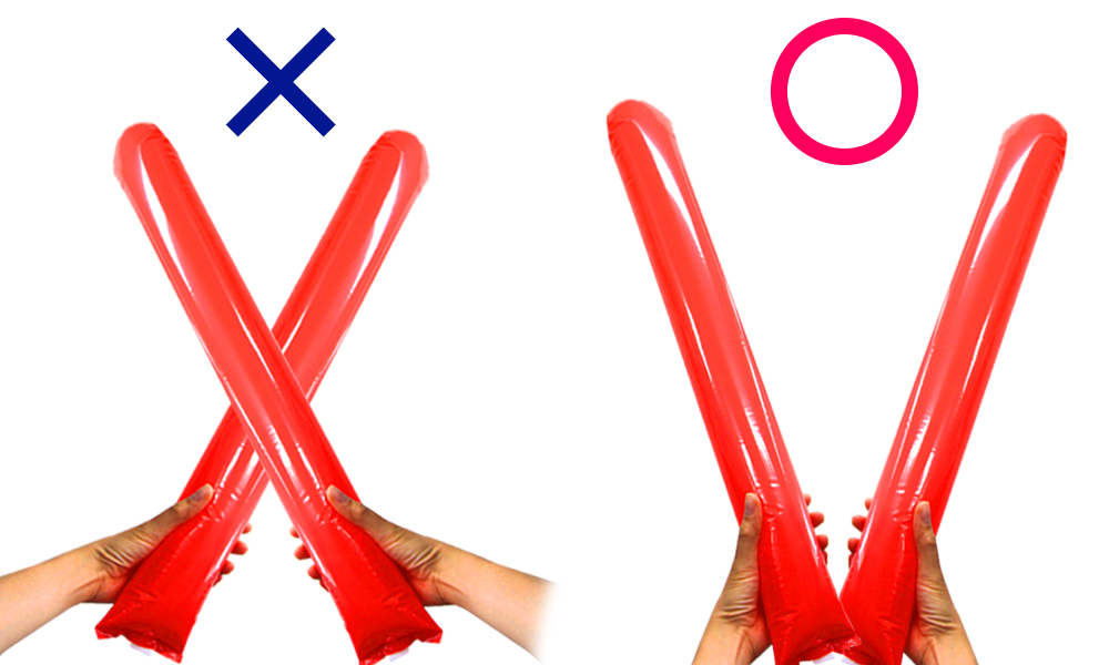 スティックバルーン　叩き方